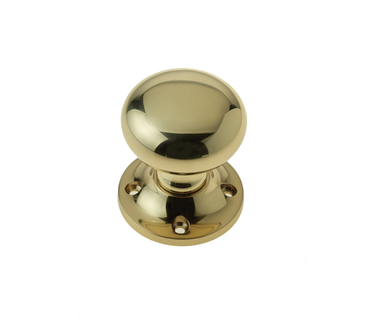 Frelan Mushroom Rim Door Knob Polished Brass 50mm JV176APB