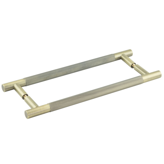 Frelan Bari Knurled Pull Handles 300mm Antique Brass Back to Back