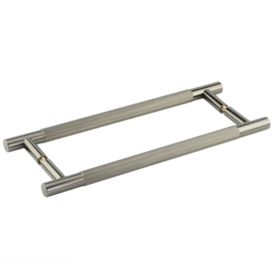Frelan Bari Knurled Pull Handles 300mm Black Nickel Back to Back