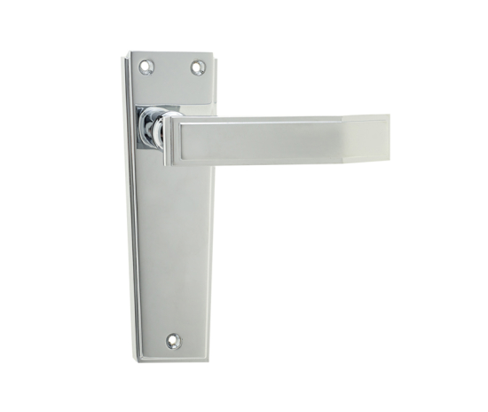 Frelan Deco Door Handle on Latchplate Polished Chrome 153mm JV254PC