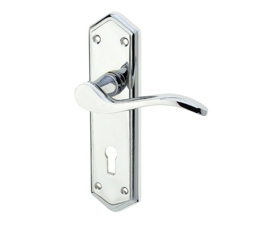 Frelan Paris Suite Door Handles on Lockplate Polished Chrome 168mm JV280PC