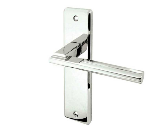 Frelan Delta Suite Door Handles on Latchplate Polished Chrome 180mm JV3013PC