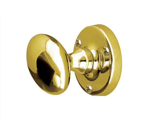 Frelan Kontrax Oval Mortice Door Knob Polished Brass 60mm JV34BPB