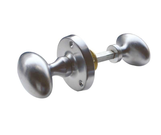 Frelan Oval Rim Door Knob Satin Chrome 60mm JV34RSC