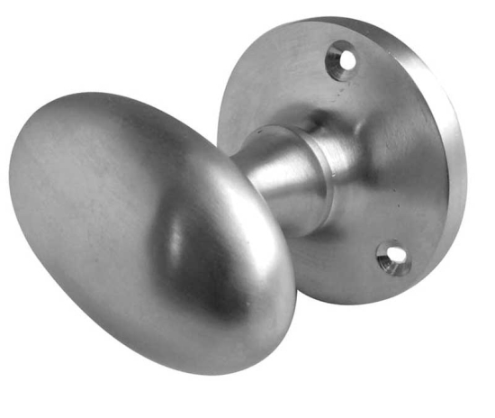 Frelan Oval Mortice Door Knob Satin Chrome 56mm JV34SC