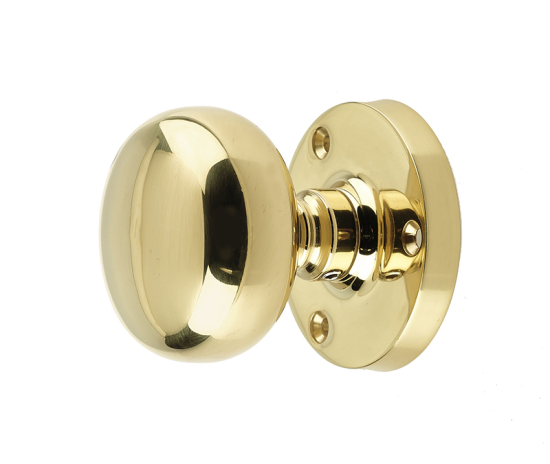 Frelan Mushroom Mortice Door Knob Polished Brass 52mm JV35PB