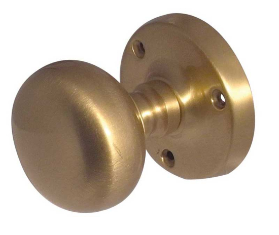 Frelan Mushroom Mortice Door Knob Satin Brass 52mm JV35SB
