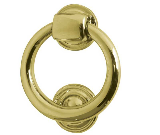 Frelan Ring Door Knocker 100mm JV37PB Polished Brass