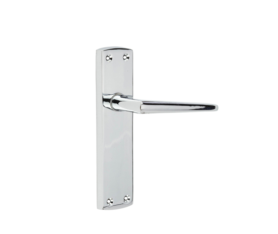 Frelan Bray Door Handle on Lathcplate Satin Chrome JV391SC