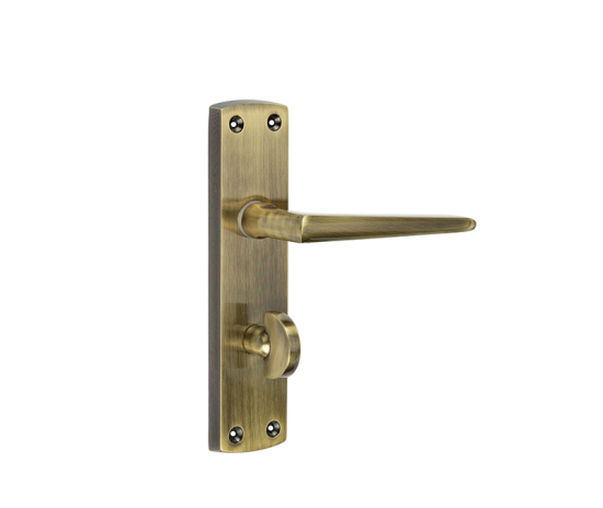 Frelan Bray Door Handle on Bathroom Plate Antique Brass JV393AB