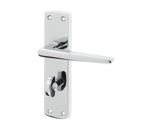 Frelan Bray Door Handle on Bathroom Plate Polished Chrome JV393PC