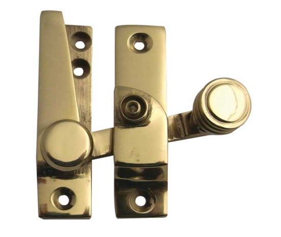 Frelan Lockable Quadrant Sash Fastener Polished Brass JV4200LPB