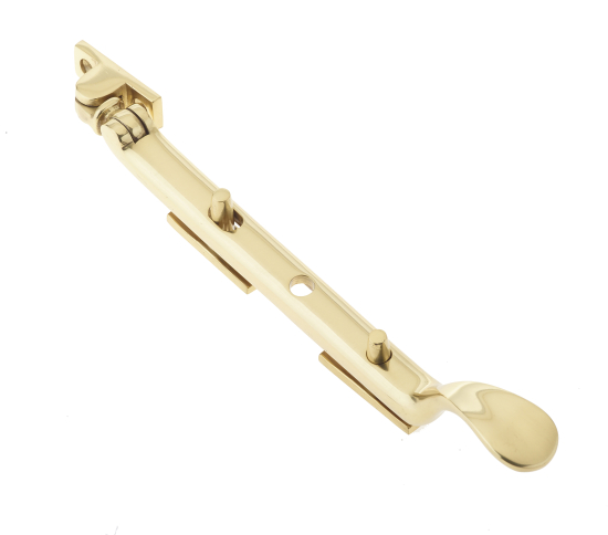 Frelan Victorian Casement Stay 200mm Polished Brass JV44APB