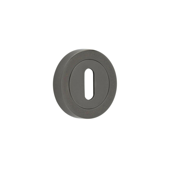 Jedo Designer Standard Keyway Escutcheons on 50mm Round Rose 50mm Black Nickel JV503BN
