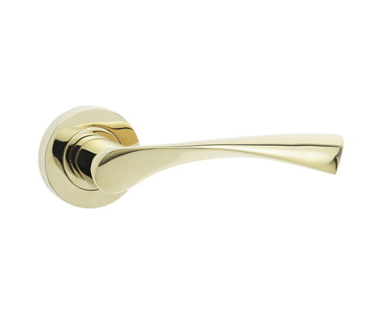 Frelan Twirl Door Handle on Rose PVD Brass 50mm JV504PVD