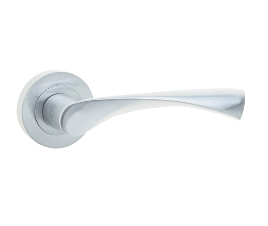 Frelan Twirl Door Handle on Rose Satin Chrome 50mm JV504SC