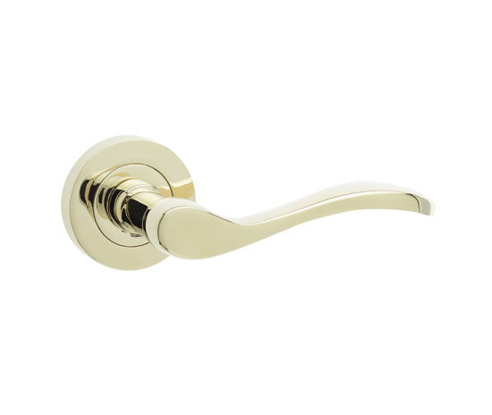 Frelan Turin Door Handle on Rose PVD Brass 50mm JV550PVD