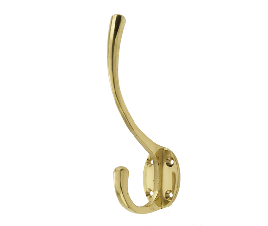 Frelan JV60 Hat & coat hook 142mm JV60PB Polished Brass