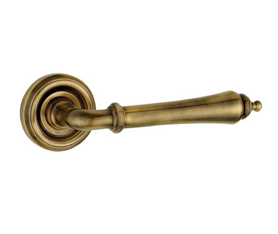 Frelan Camille Door Handle on Rose Antique Brass 53mm JV651AB