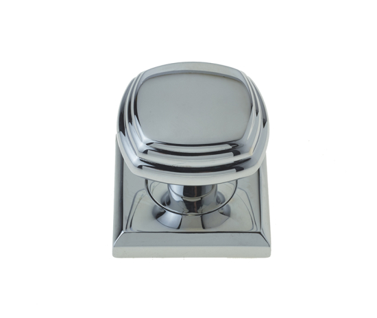 Frelan Piazza Mortice Door Knob Polished Chrome on Square Rose 57mm JV74PC