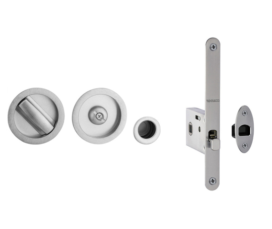 Frelan JV825 Bathroom sliding door lock & handles To suit doors 40 to 45mm JV825SC Satin Chrome