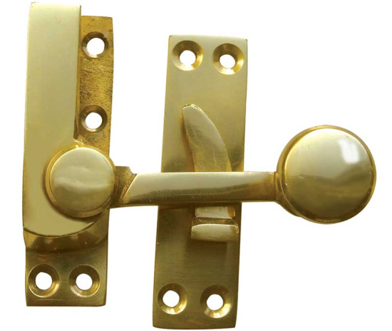 Frelan Quadrant Sash Fastener Polished Brass 70mm JV83PB