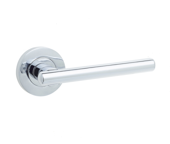 Frelan Rosetta Door Handle on Rose Polished Chrome 50mm JV843PC