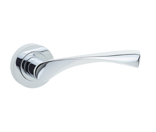 Frelan Comet Door Handle on Rose Polished Chrome JV845PC