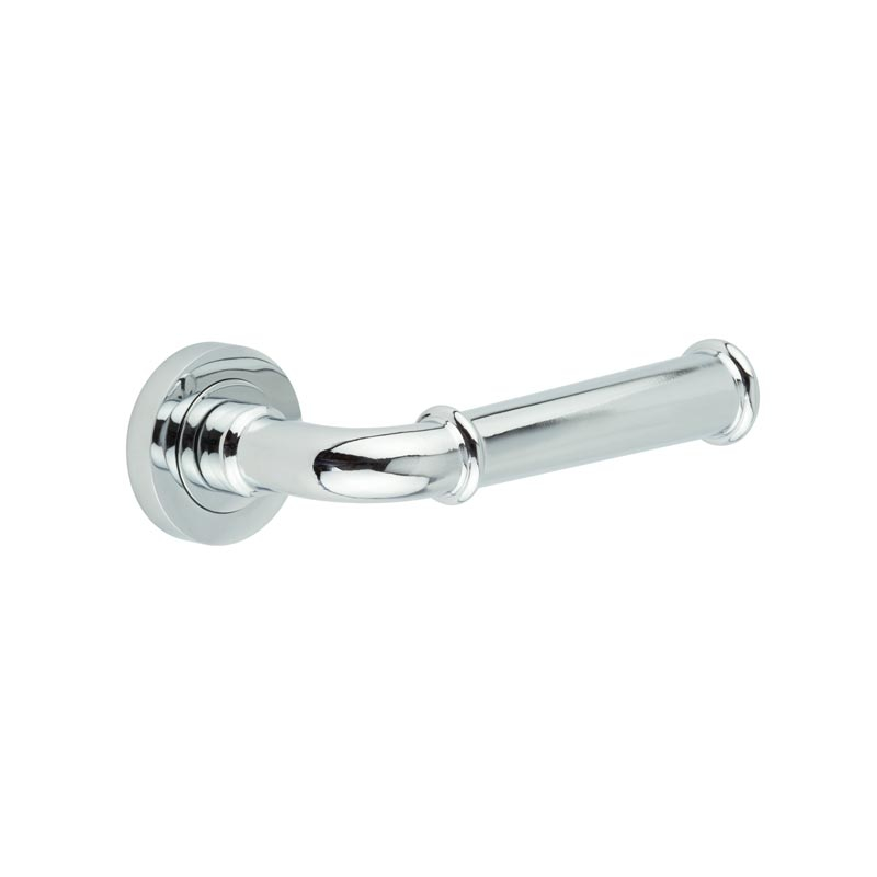 Classic Door Handle on Rose JV847 Polished Chrome - Frelan Hardware