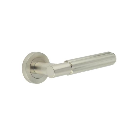 Jedo Bloom Door Handle on Roses JV848 Satin Nickel - Frelan Hardware