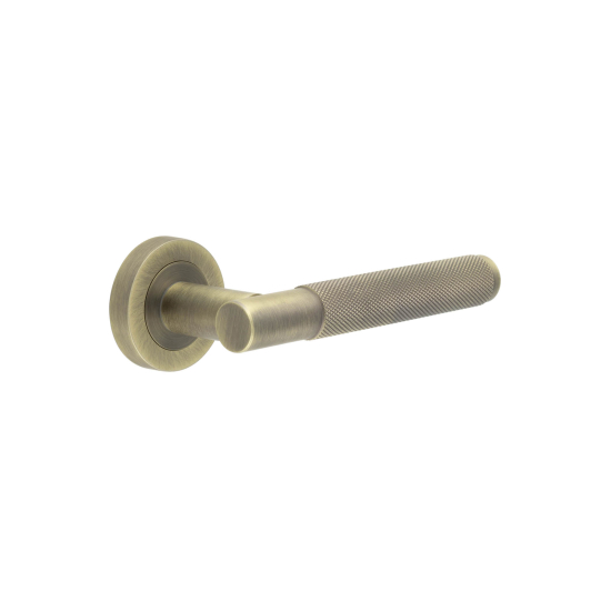 Frelan Bari AB Mitred Knurled Lever on Rose JV850AB