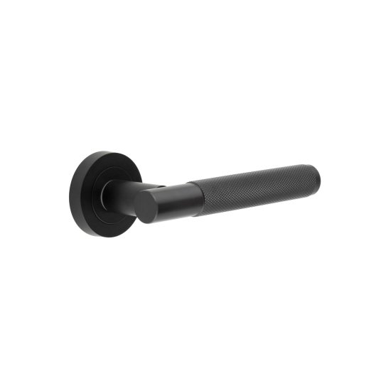 Frelan Bari MB Mitred Knurled Lever on Rose JV850MB Matt Black