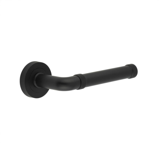Jedo Midtown Door Handle on Rose JV853 Matt Black - Frelan Hardware