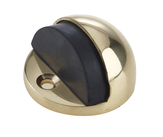 Frelan JV86 Oval shielded door stop 46mm JV86PB Polished Brass