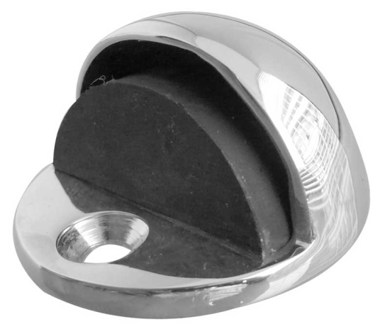 Frelan JV86 Oval shielded door stop 46mm JV86PC Polished Chrome