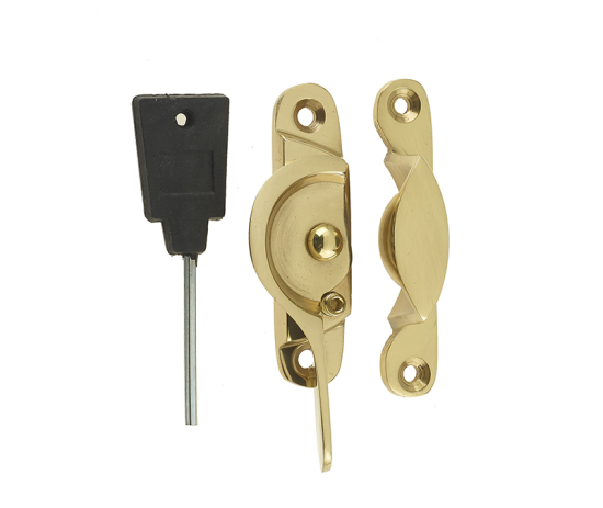 Frelan Narrow Locking Fitch Fastener Polished Brass 65mm JV89LPB