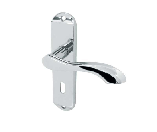 Frelan Broadway Suite Door Handle on Lockplate Polished Chrome 174mm JV920PC