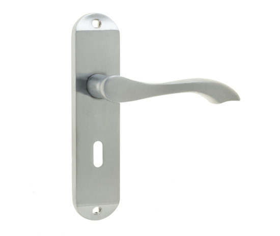 Frelan Broadway Suite Door Handle on Lockplate Satin Chrome 174mm JV920SC