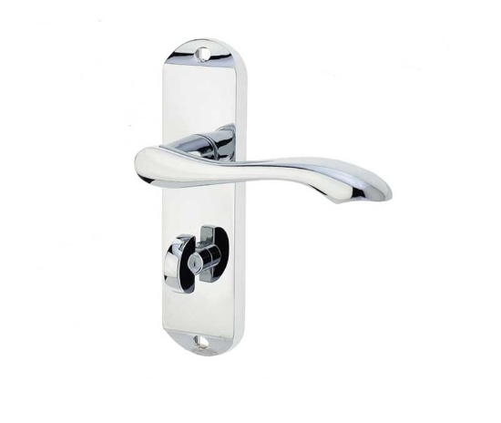 Frelan Broadway Suite Door Handle on Bathroom Plate Polished Chrome 174mm JV922PC
