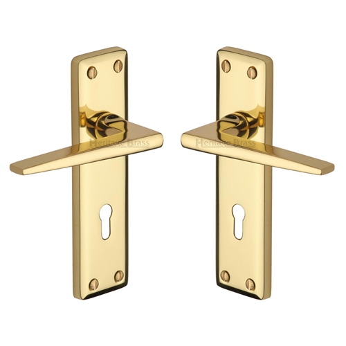 Heritage Brass KEN6800-PB Door Handle Lever Lock Kendal Design Polished Brass finish