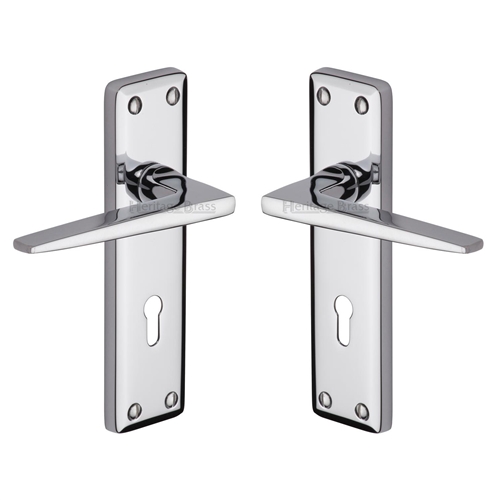Heritage Brass KEN6800-PC Door Handle Lever Lock Kendal Design Polished Chrome finish