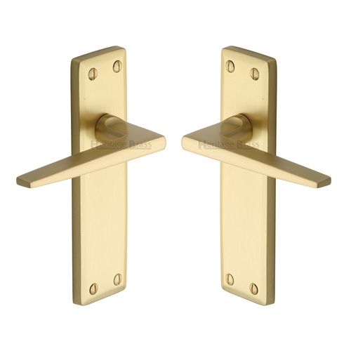 Heritage Brass KEN6810-SB Door Handle Lever Latch Kendal Design Satin Brass finish