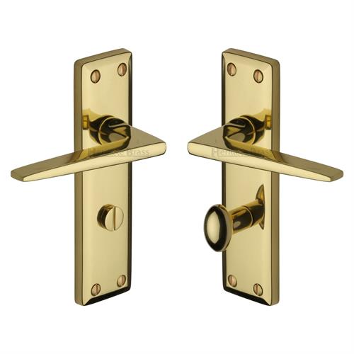 Heritage Brass KEN6830-PB Door Handle for Bathroom Kendal Design Polished Brass finish