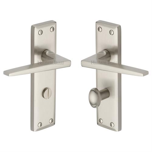 Heritage Brass KEN6830-SN Door Handle for Bathroom Kendal Design Satin Nickel finish