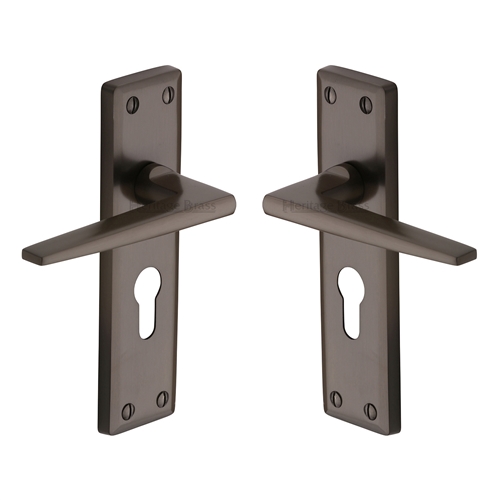 Heritage Brass KEN6848-MB Door Handle for Euro Profile Plate Kendal Design Matt Bronze finish