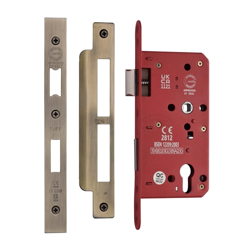 M.Marcus CE EuroProfile Lock 60mm Backset Single Through 72mm Centre Antique Brass Finish LAL1631-AT