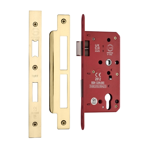 M.Marcus CE EuroProfile Lock 60mm Backset Single Through 72mm Centre Polished Brass Finish LAL1631-PB