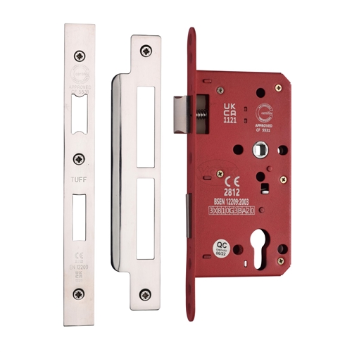 M.Marcus CE EuroProfile Lock 60mm Backset Single Through 72mm Centre Polished Chrome/Nickel Finish LAL1631-PC&PN