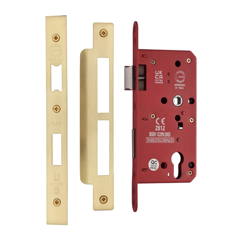 M.Marcus CE EuroProfile Lock 60mm Backset Single Through 72mm Centre Satin Brass Finish LAL1631-SB