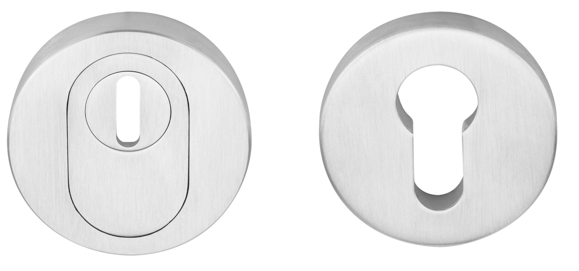 FORMANI BASICS BVEIL-KT solid security escutcheons with cylinder protection SKG*** satin stainless steel